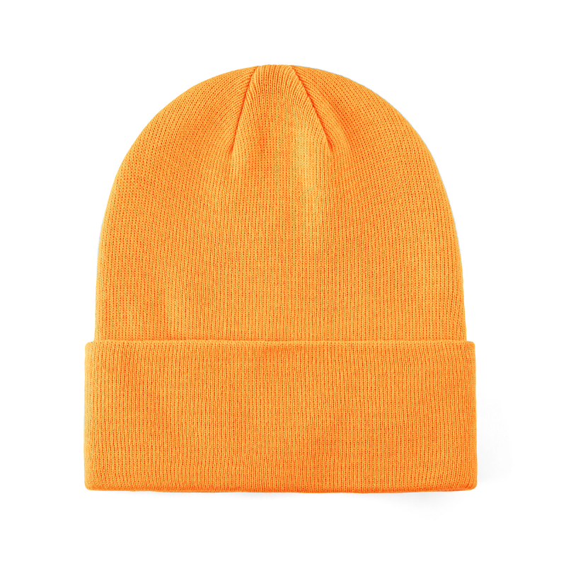 Orange 100% rPET Eco einfarbige Mützen mit Umschlag RP-BN02