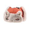 Cappelli con paraorecchie in pelliccia sintetica a quadri arancioni personalizzati Wt2410-20, piegati