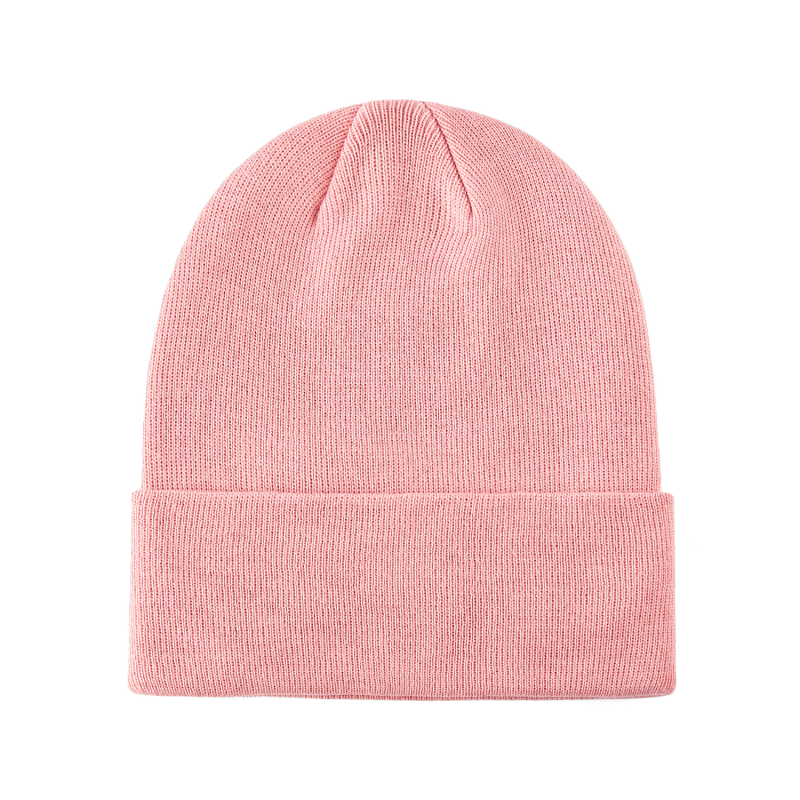 Pink 100% rPET Eco einfarbige Mützen mit Umschlag RP-BN02