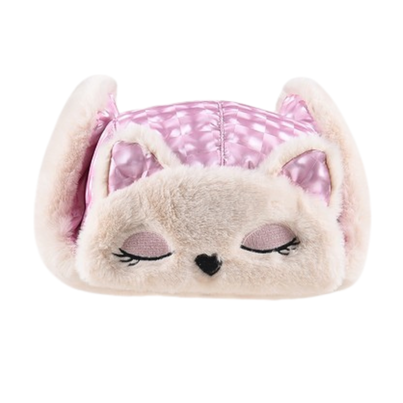 Cappelli con paraorecchie in pelliccia sintetica a quadri rosa personalizzati PlainPlaid Wt2410-20, piegati