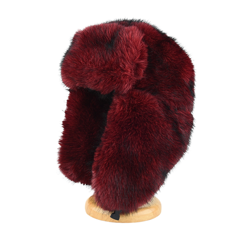 Cappelli da cacciatore con paraorecchie in morbida pelliccia sintetica rossa Wt2410-14