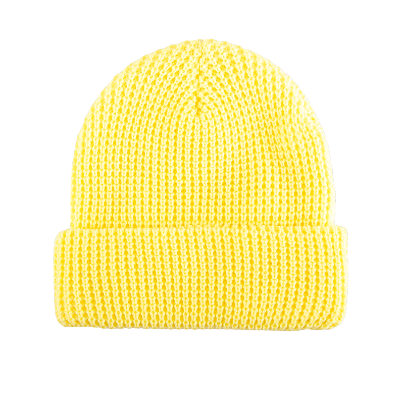 Berretti con risvolto Eco Waffle in rPET giallo 100% SFA-230829-02 Berretti con risvolto Eco Waffle in rPET giallo 100% SFA-230829-02