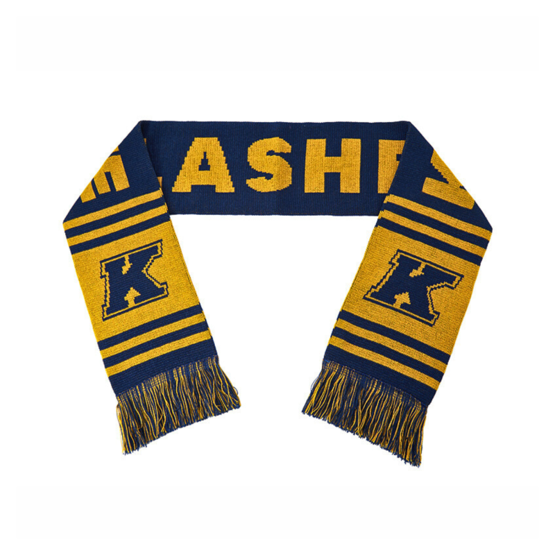 yellow Sports Jacquard Knit Tassel Bar Scarves Wa2410-03 yellow Sports Jacquard Knit Tassel Bar Scarves Wa2410-03