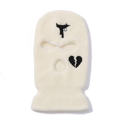 mask Customized Three Holes Polyester Embroidery Knit Ski Mask