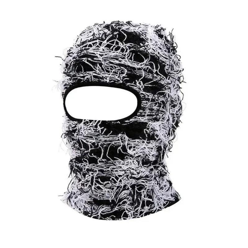 Großhandel Maßgeschneiderte gestrickte Vollgesichtsmaske Distressed Polyester Balaclava