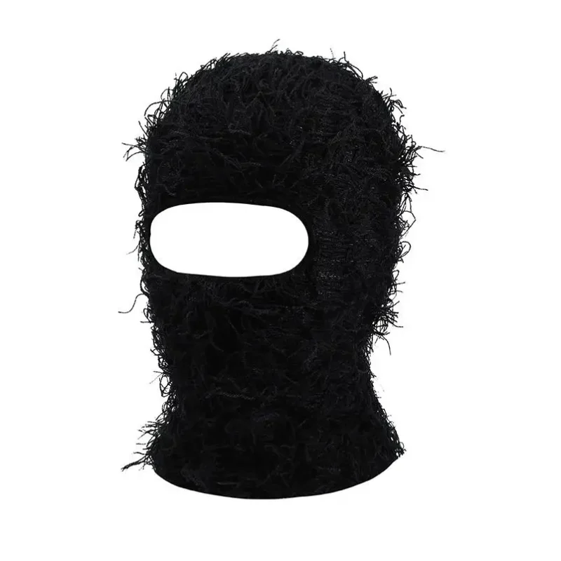 Großhandel Maßgeschneiderte gestrickte Vollgesichtsmaske Distressed Polyester Balaclava