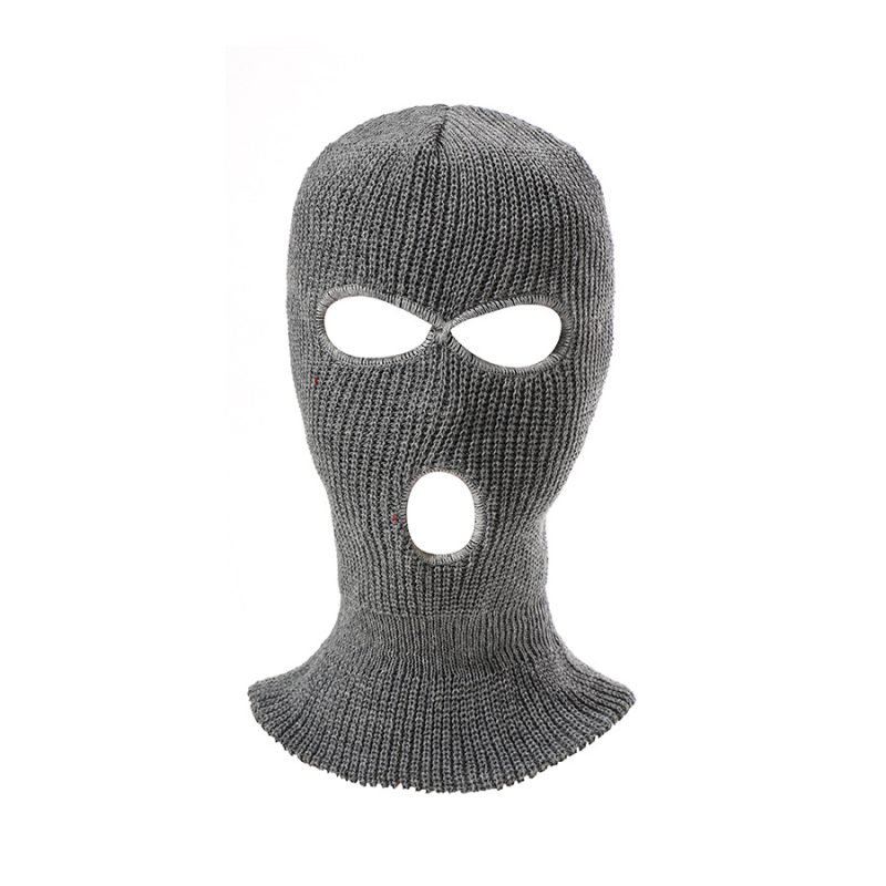 maschera3 Maschera da sci in maglia acrilica con logo personalizzato e ricamo a 3 fori