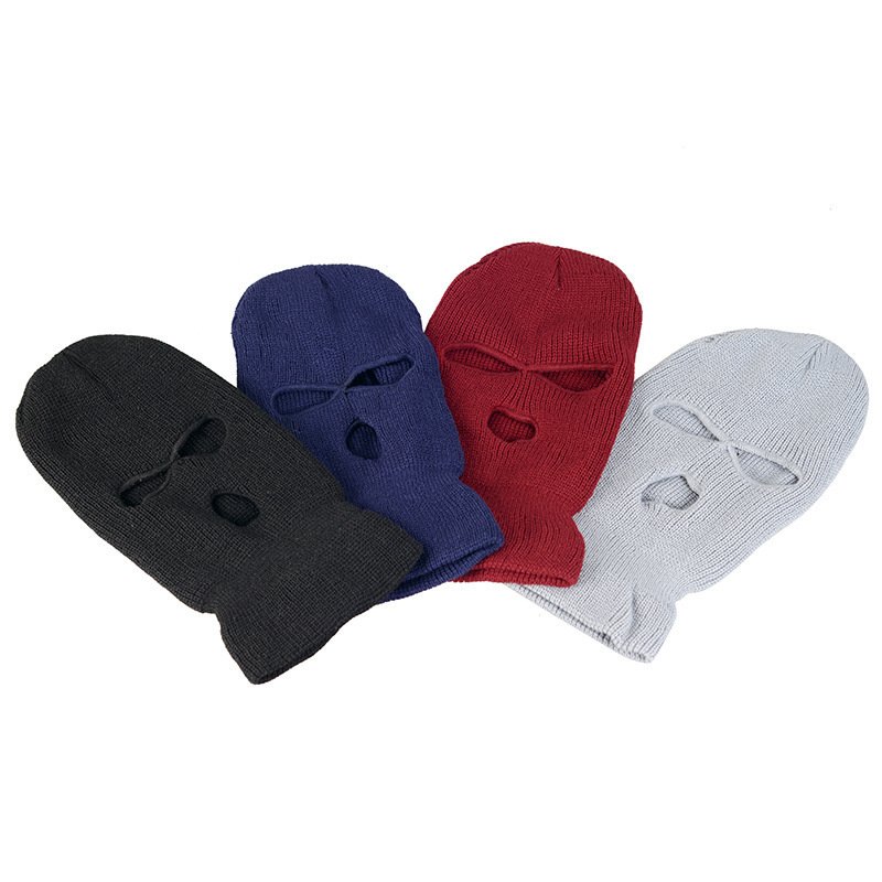 Wholesale Custom Design Embroidered 3 Hole Full Face Knit Ski Mask