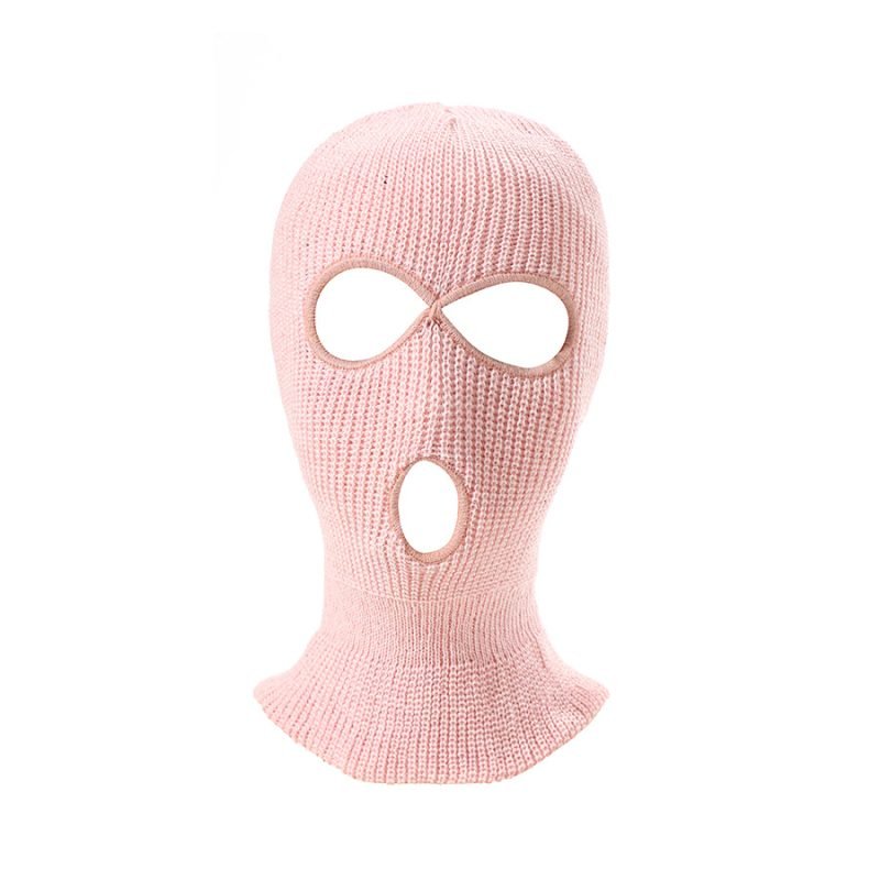 maschera4 Maschera da sci in maglia acrilica con logo personalizzato e ricamo a 3 fori