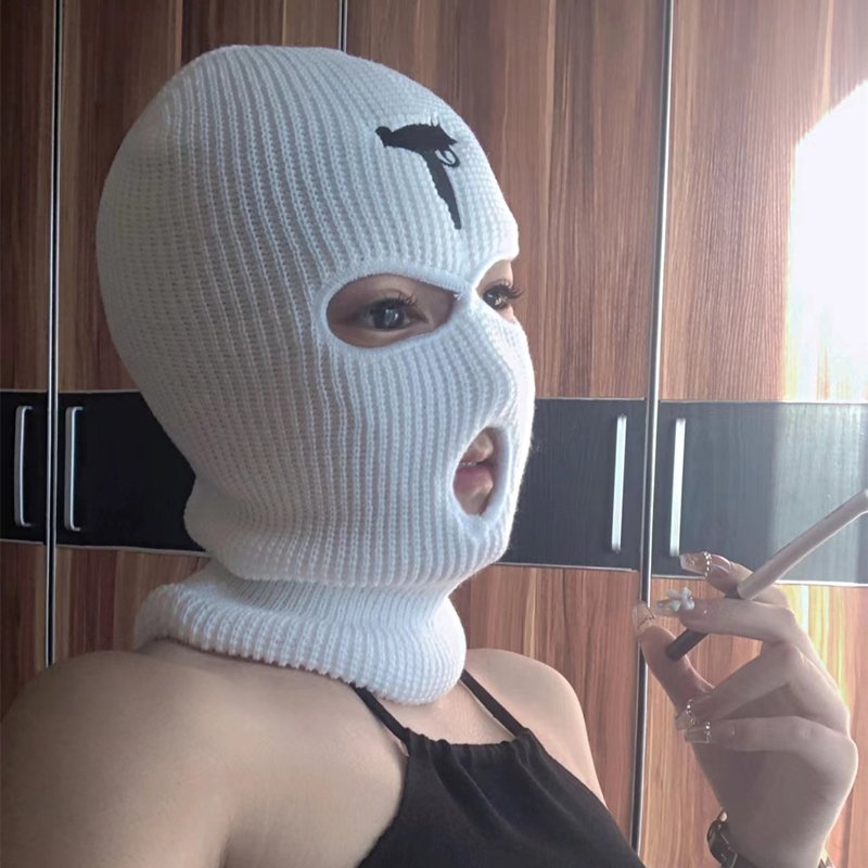 Beliebte bunte gestrickte Acryl-Gesichtsmaske im Used-Look