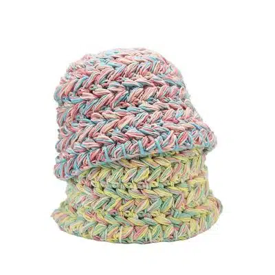 bucket Custom Fashion Women's Colorful Polyester Knitted Foldable Floppy Crochet Bucket Hat