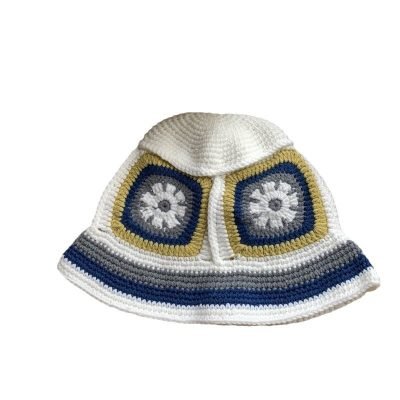 bucket hat1 Custom Acrylic Multi-Color Knit Summer Crochet Bucket Hat
