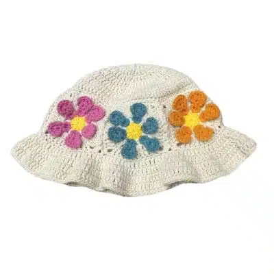 bucket1 Custom Acrylic 3D Embroidery Casual Knit Bucket Hat for Women