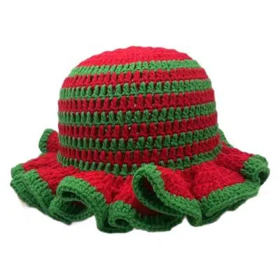 bucket5 Women's Acrylic Knitted Stripe Crochet Winter Bucket Hat