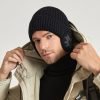 Winterliche, dick gefütterte Plüsch-Strickmütze mit Ohrenklappen und Ohrenschützern