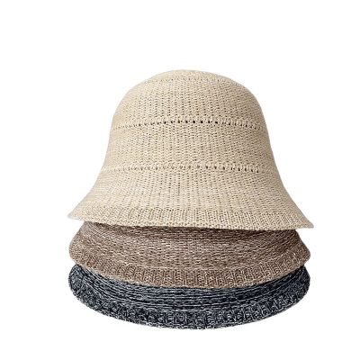 fishing1 Women's New Hollow Knitted Sun Protection Acrylic Fisherman Hat