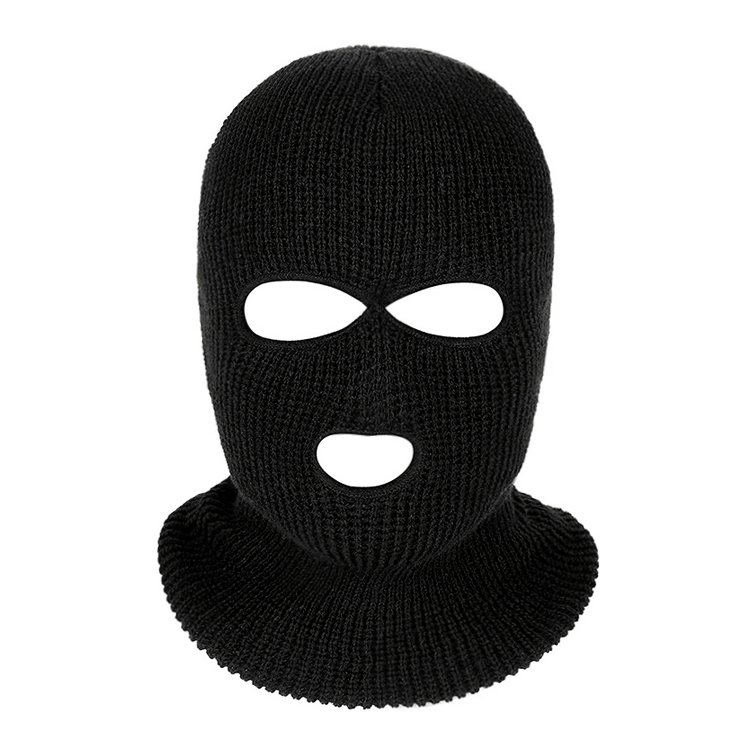 mask Custom Logo Acrylic Full Face Knit Ski Mask With 3 Holes