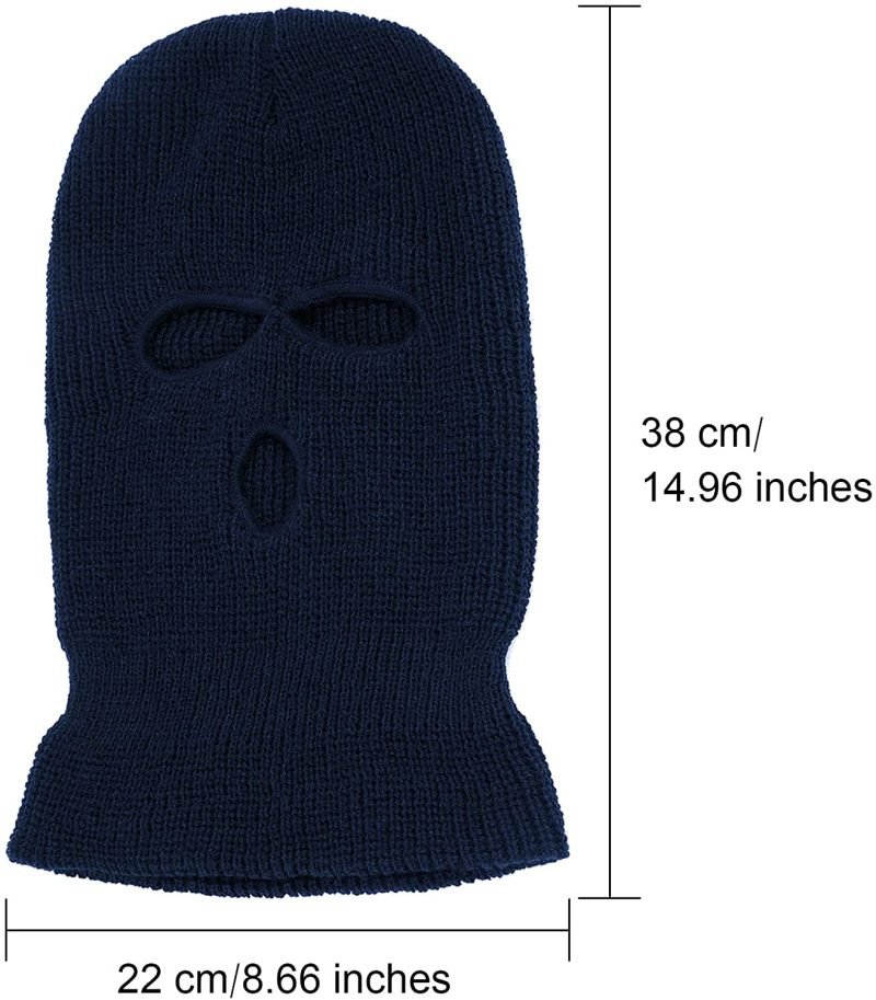 mask2 Custom Logo Acrylic Full Face Knit Ski Mask With 3 Holes