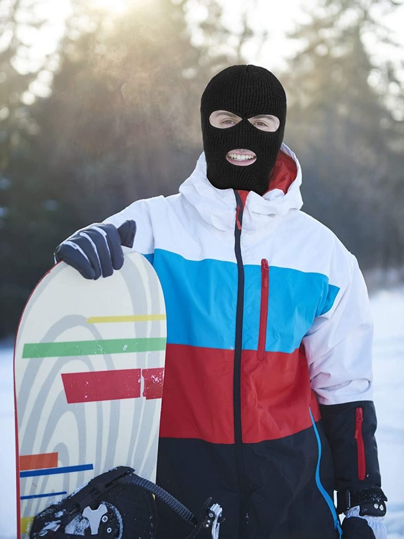 mask3 Custom Logo Acrylic Full Face Knit Ski Mask With 3 Holes