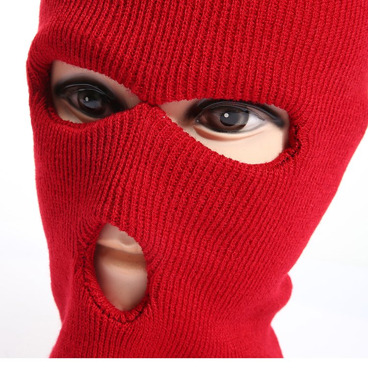 mask5 Acrylic Outdoor Windproof 3 Holes Embroidery Breathable Full Face Ski Mask