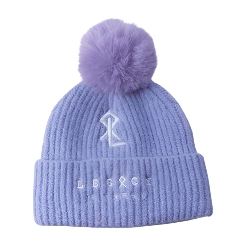 Individuell gestaltete Acryl-Pompon-Mütze mit gesticktem Logo