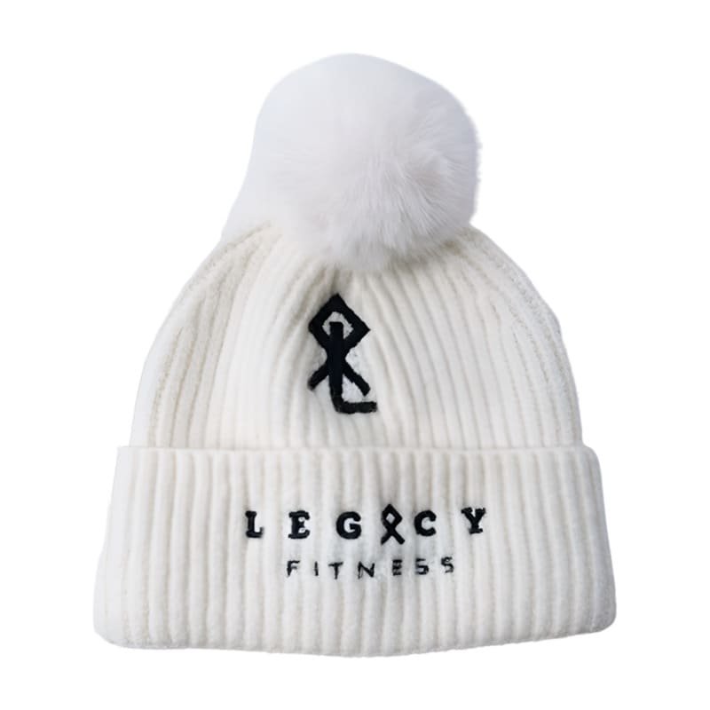 Individuell gestaltete Acryl-Pompon-Mütze mit gesticktem Logo