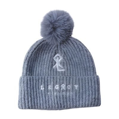 pbeanie5 Custom Acrylic PomPom Beanie With Embroidery logo