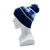 Bonnet à pompon en tricot jacquard avec logo brodé personnalisé
