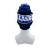 Bonnet à pompon en tricot jacquard avec logo brodé personnalisé