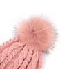 Maßgeschneiderte warme, weiche Mütze aus Merinowolle und Acryl mit Bommel für Damen