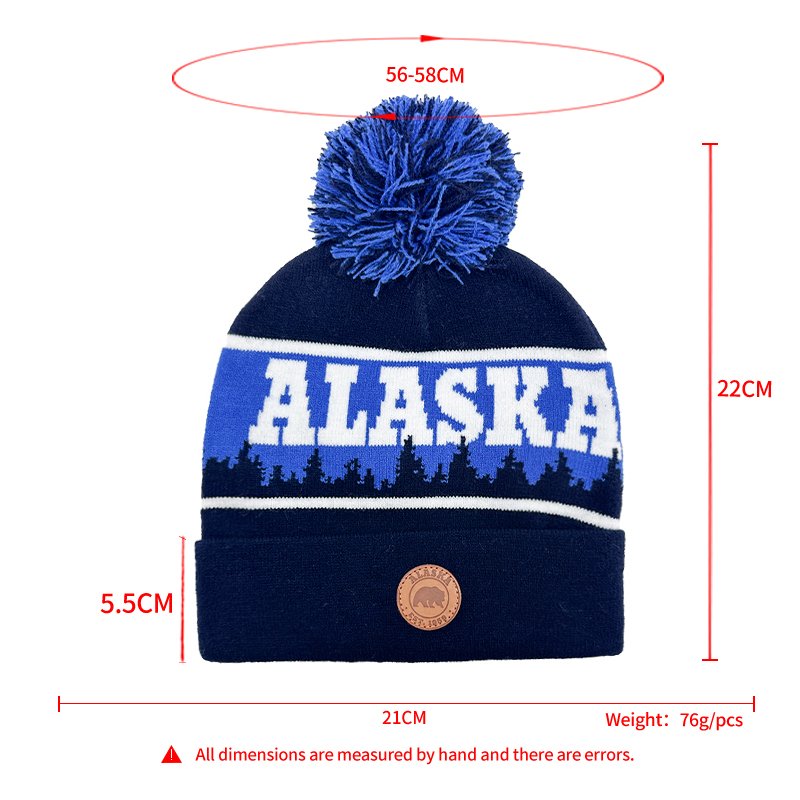 Bonnet à pompon en tricot jacquard avec logo brodé personnalisé