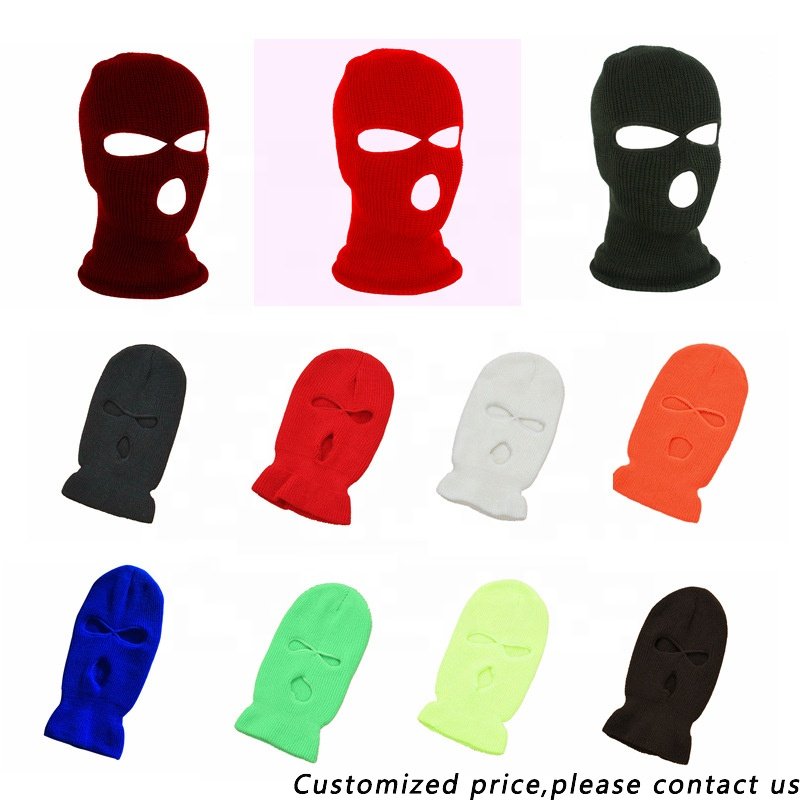 s12 Custom Acrylic Fashion Warm Outdoor 3 Hole Ski Mask