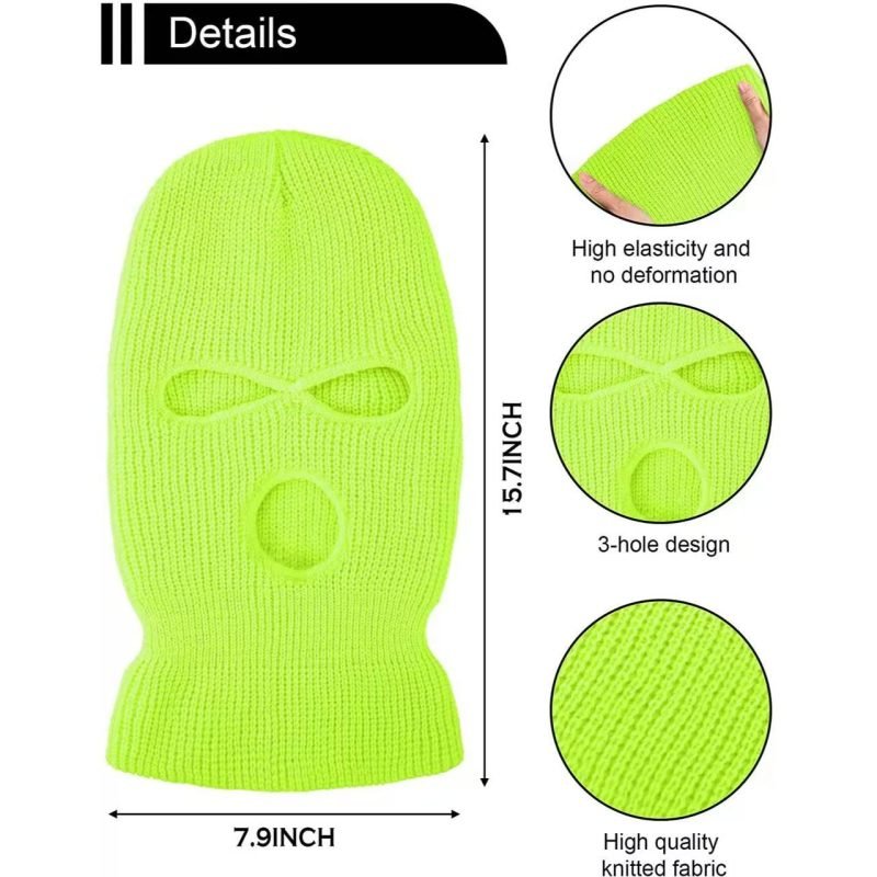 Custom3D Embroidery Logo Acrylic Knitted Ski Mask