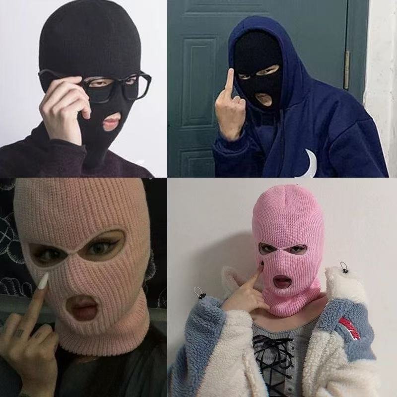 Custom3D Embroidery Logo Acrylic Knitted Ski Mask