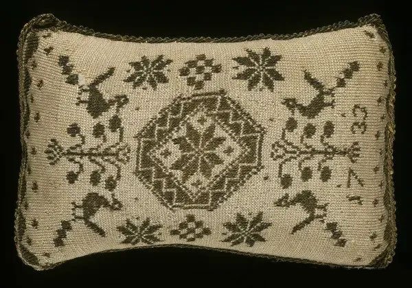 Jacquard-Kissenverzierung aus dem 18. Jahrhundert