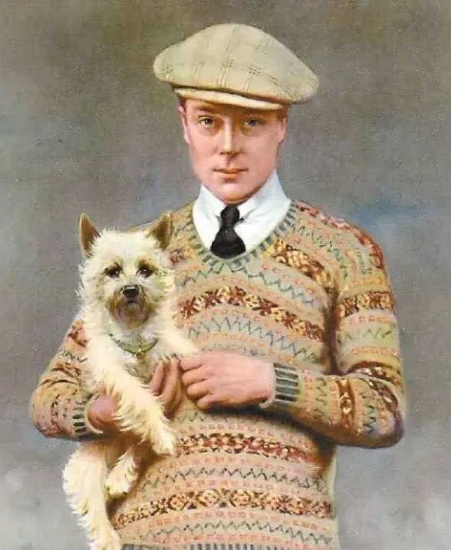 Edward VIII. trägt einen Fair-Isle-Jacquard-Pullover