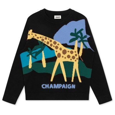jumper Men's Cotton Letter Jacquard Long Sleeve Pullover Knitted Sweater
