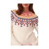 Damen-Jacquard-Pullover aus Nylon/Baumwolle mit langen Ärmeln, einfarbig, gestrickt, lässig