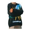 Maglione da uomo in cotone jacquard con lettere, maniche lunghe, lavorato a maglia