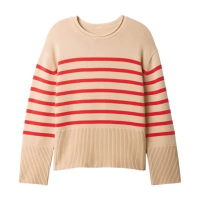 jumper1 Casual Women's Polyester Loose Short Pullover Crew Neck Knit Sweater