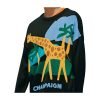 Maglione da uomo in cotone jacquard con lettere, maniche lunghe, lavorato a maglia