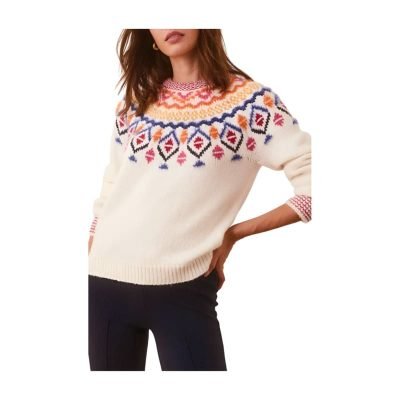 jumper3 Women's Jacquard Nylon / Cotton Long Sleeve Solid Pattern Knitted Casual Sweater