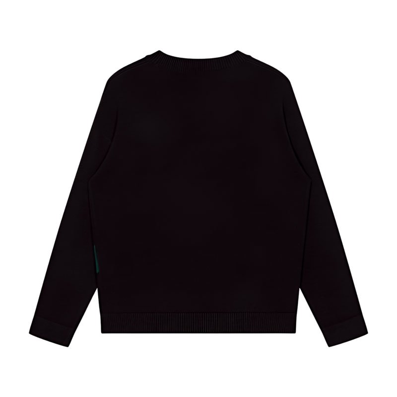 Maglione da uomo in cotone jacquard con lettere, maniche lunghe, lavorato a maglia