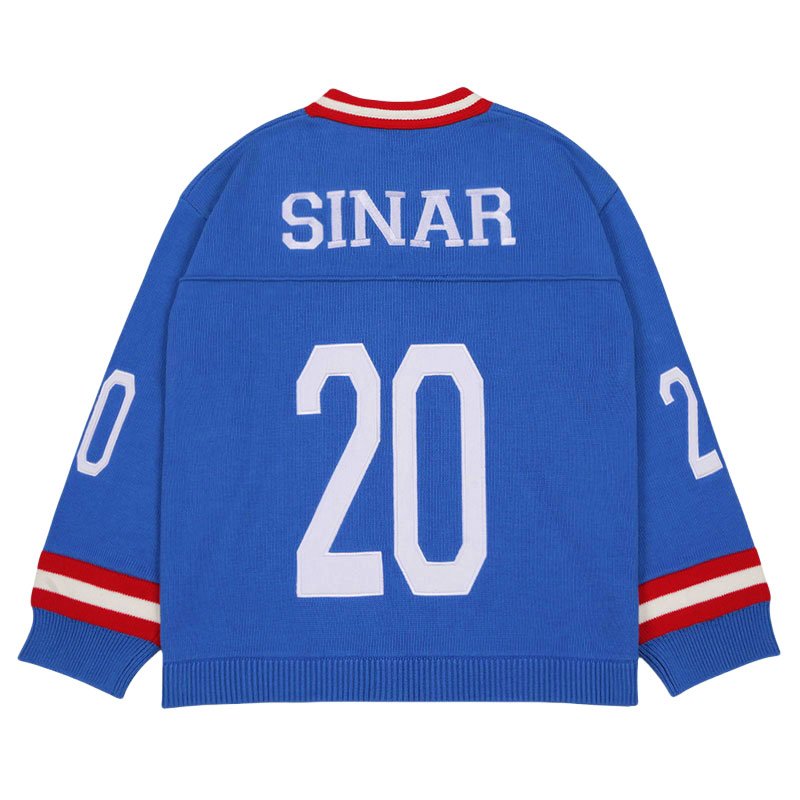 Maglione vintage personalizzato in maglia sportiva con ricamo per uomo