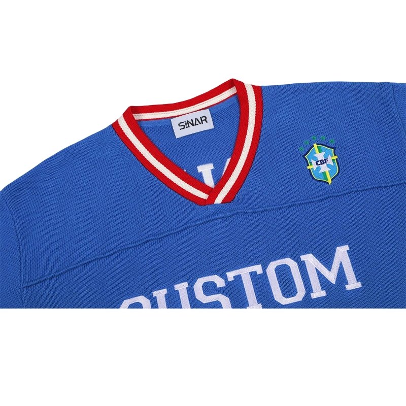 Maglione vintage personalizzato in maglia sportiva con ricamo per uomo