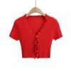 Cardigan da donna in maglia di poliestere antirughe a maniche corte