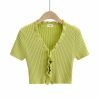 Cardigan da donna in maglia di poliestere antirughe a maniche corte