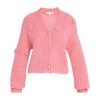 Women's Cashmere Pink Cardigan Long Sleeve Knitted Loose Sweater