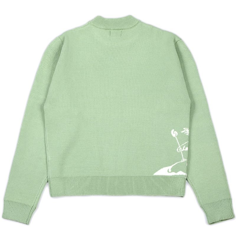 Maglione girocollo in maglia jacquard con grafica personalizzata per uomo