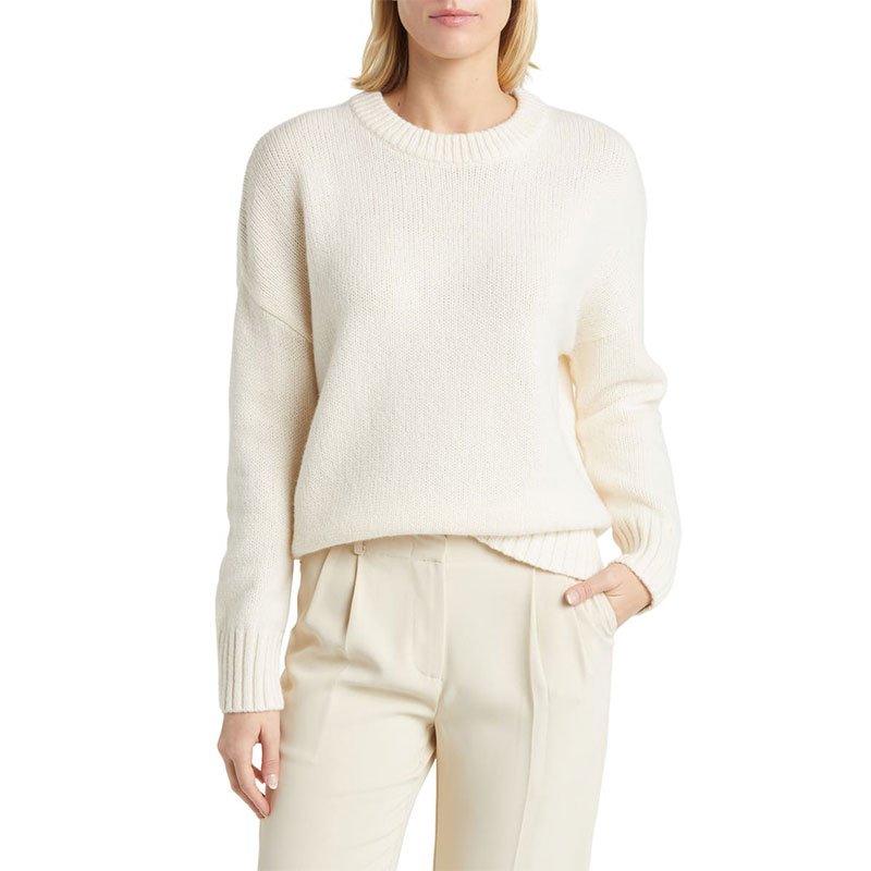 Pullover1 Maßgeschneiderter Kaschmirpullover mit Rundhalsausschnitt für Damen